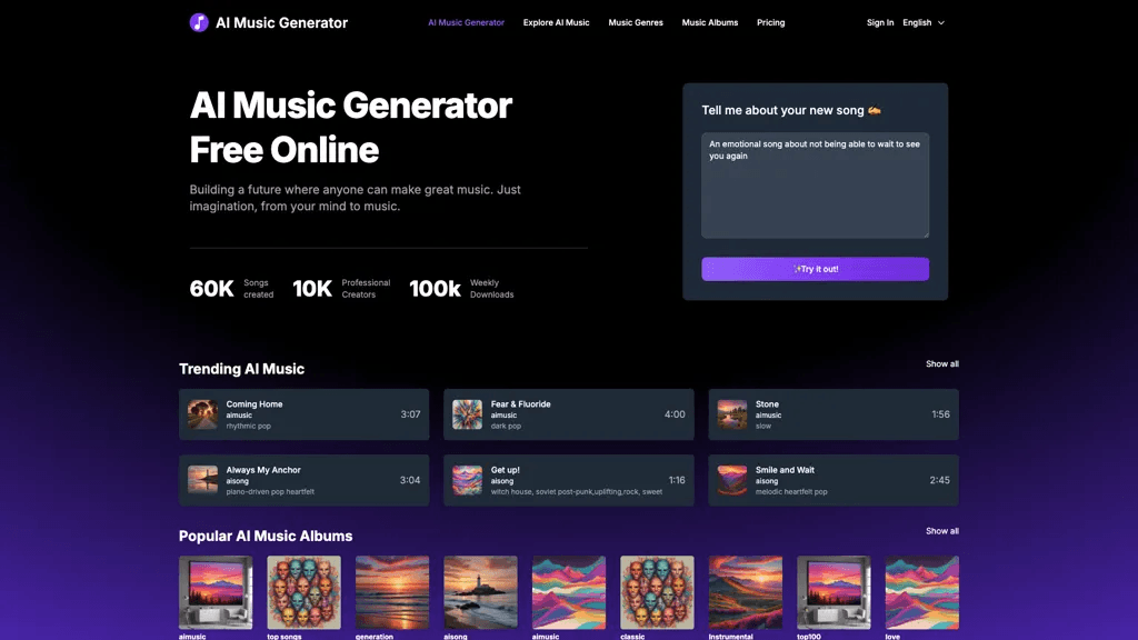 Udio AI Music Generator 工具截图