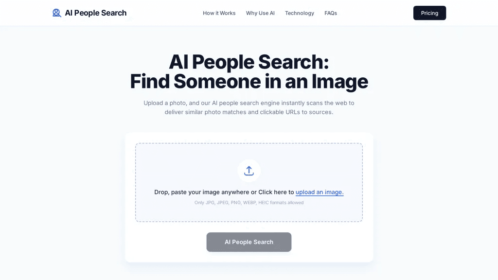AI people Search 官网截图