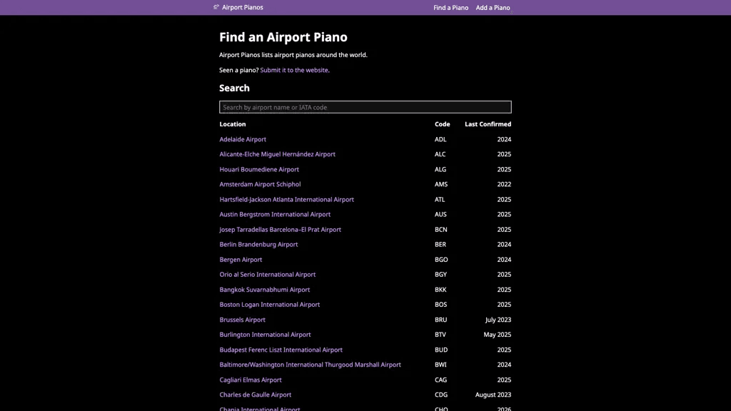 Airport Pianos 官网截图