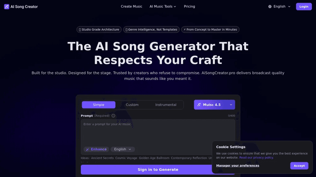AI Song Creator 工具截图