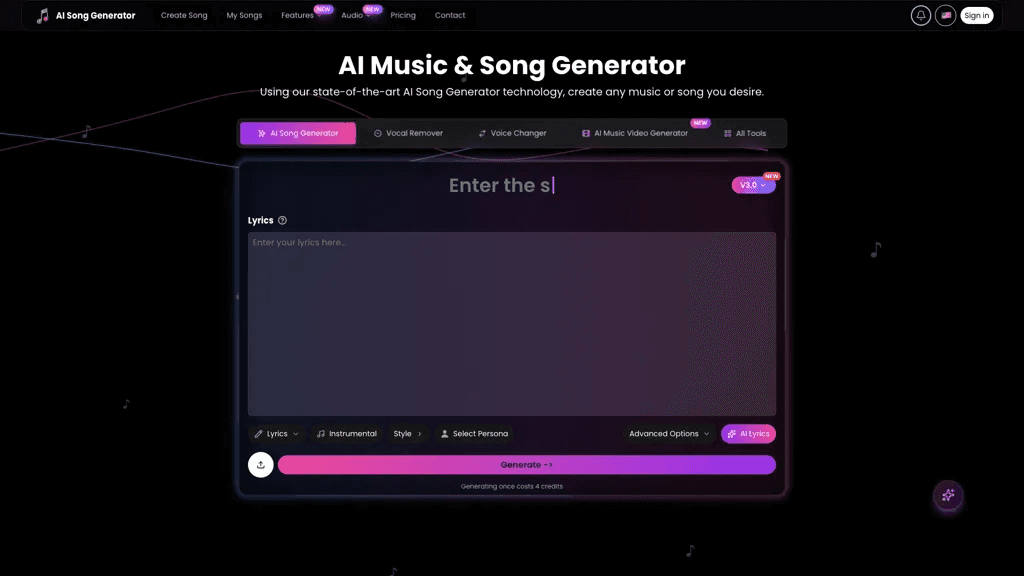 AISongGenerator.io 工具截图