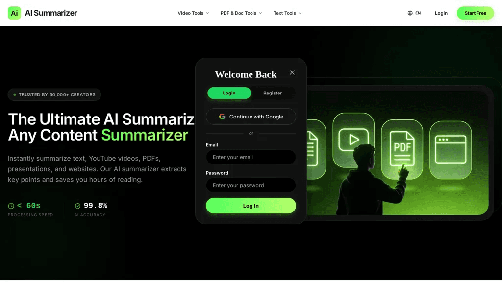 AI Summarizer 工具截图