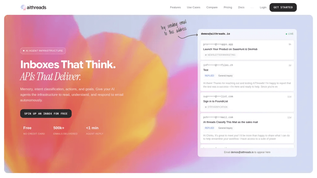AIThreads 官网截图