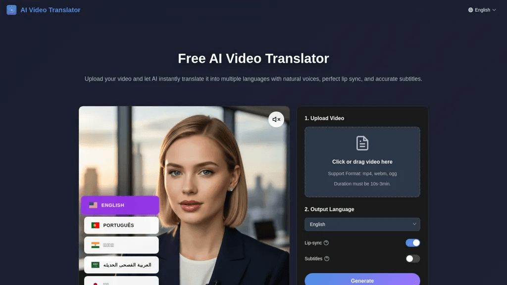 AIVideoTranslator.ai 工具截图