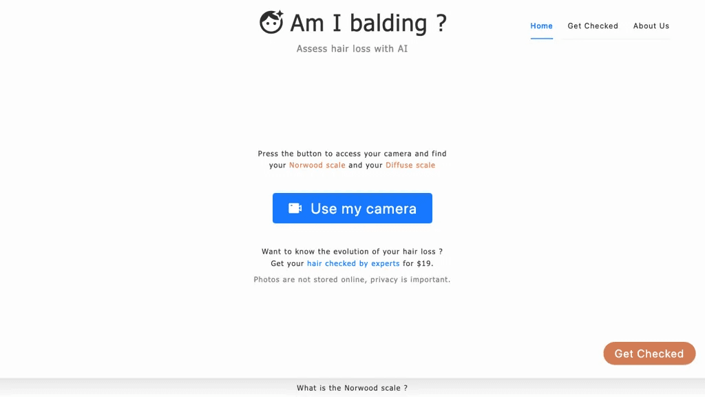 Am I balding 官网截图