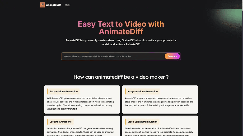 AnimateDiff 工具截图