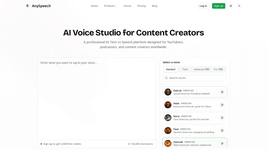 AnySpeech.io 工具截图