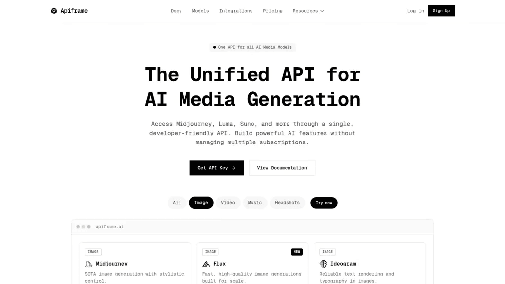 APIframe AI 官网截图
