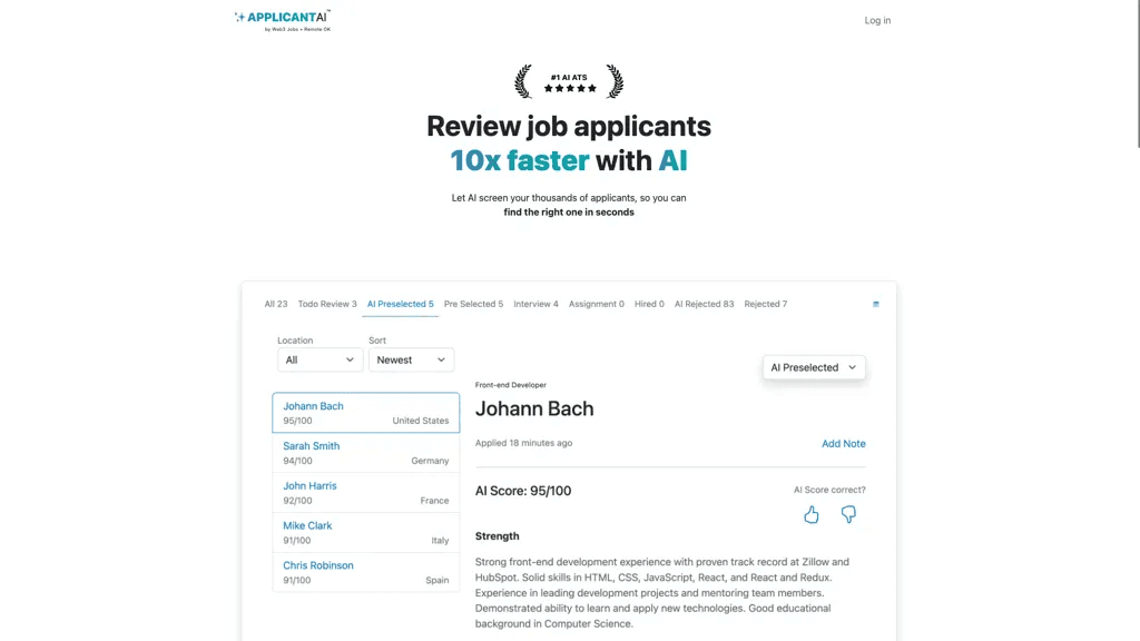 Applicant AI 官网截图