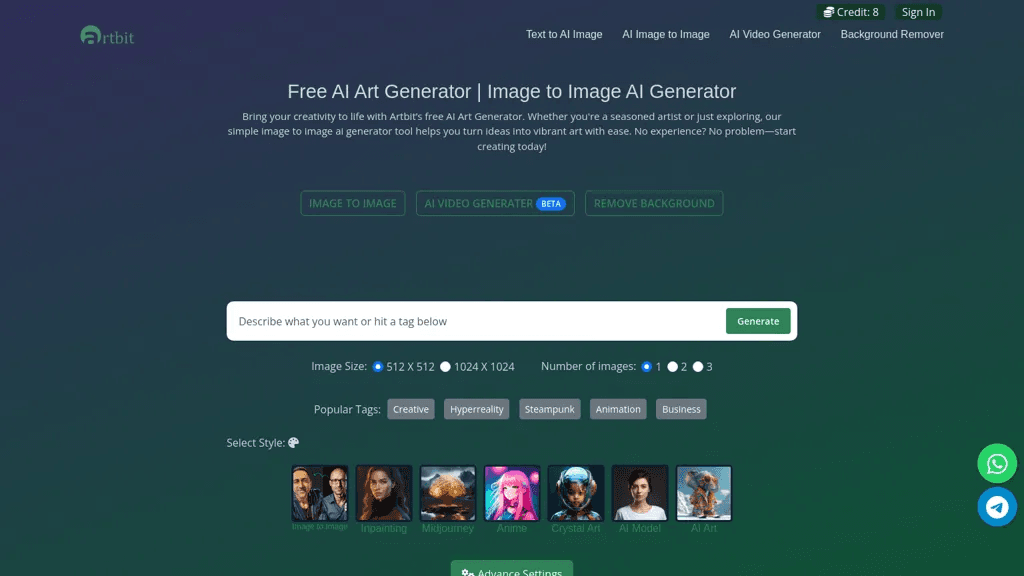 Artbit.ai 工具截图