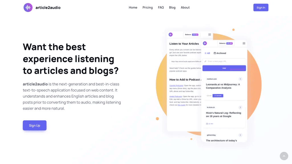 article2audio 工具截图