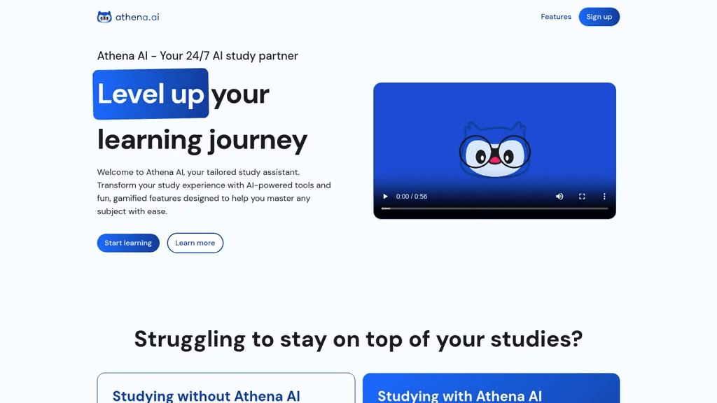 Athena AI 官网截图