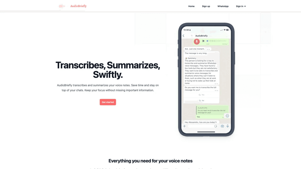 AudioBriefly 官网截图