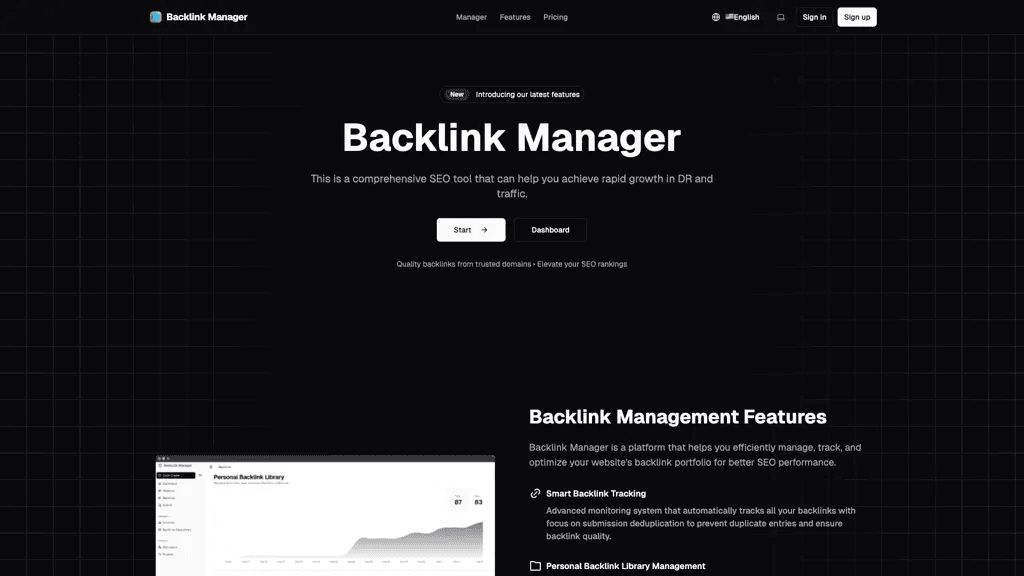 Backlink Manager 工具截图