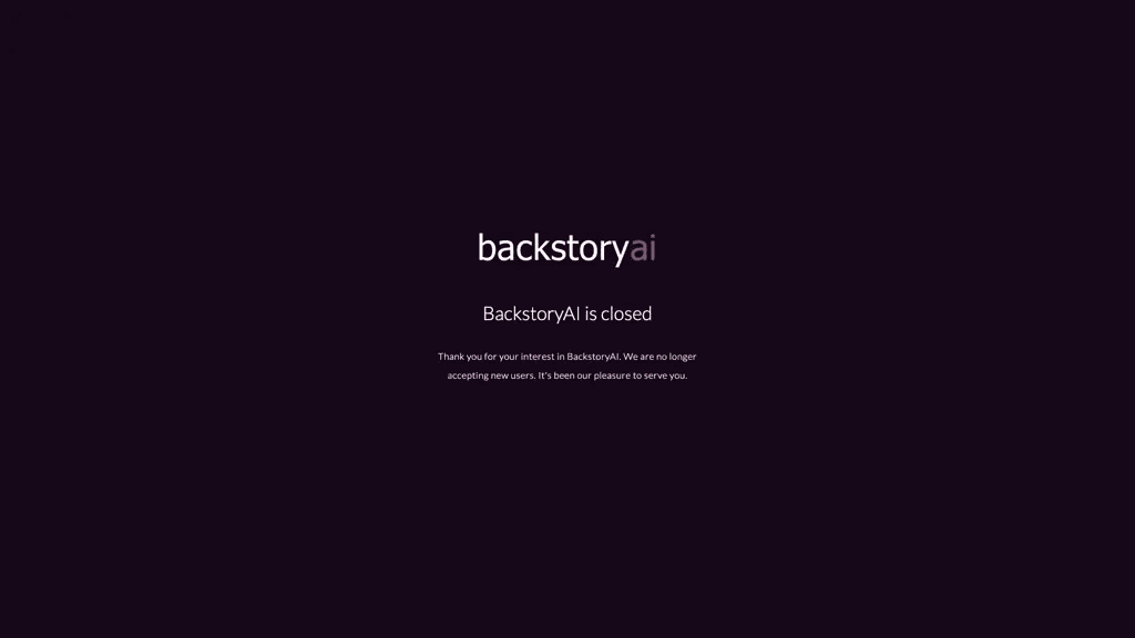 BackstoryAI 官网截图