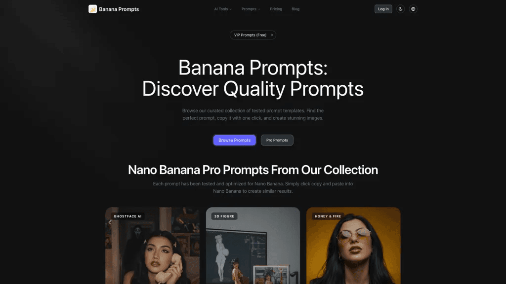 Banana Prompts AI 工具截图