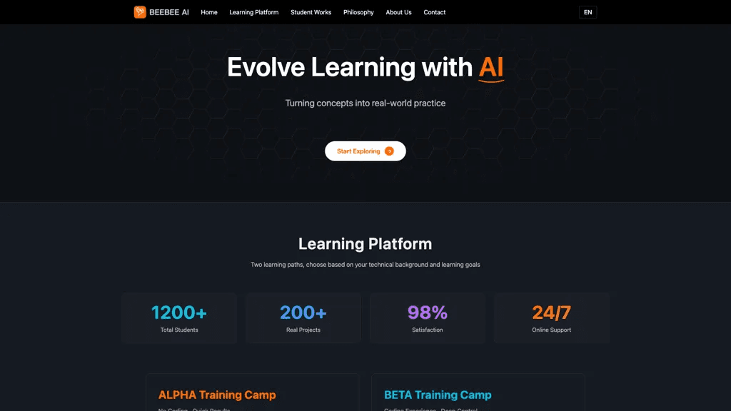 BeeBee Ai 官网截图