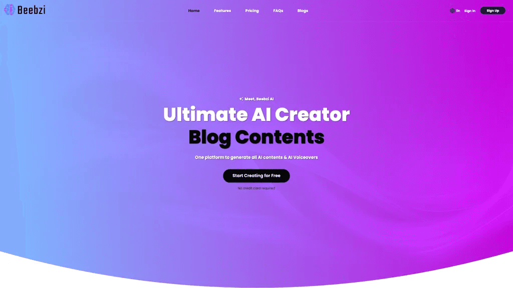 Beebzi.AI 官网截图