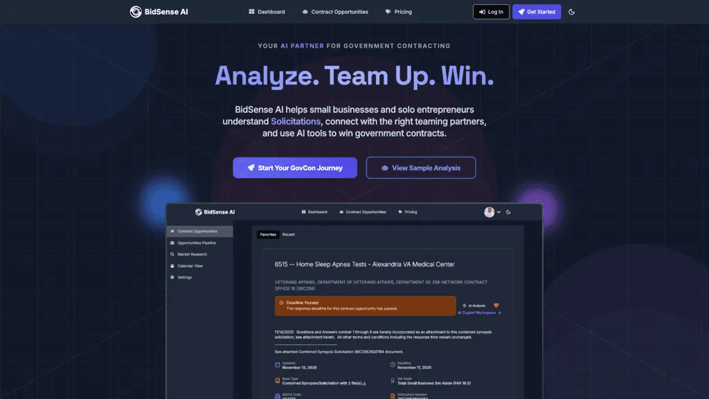 BidSense AI 工具截图