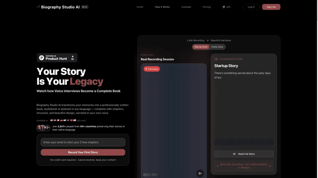Biography Studio AI 工具截图