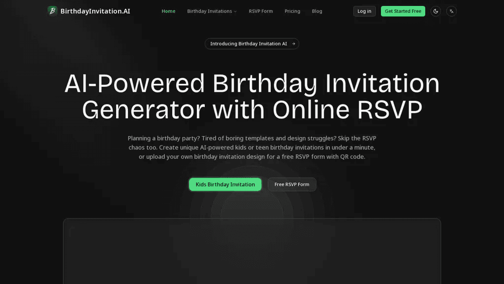 Birthday Invitation AI 工具截图