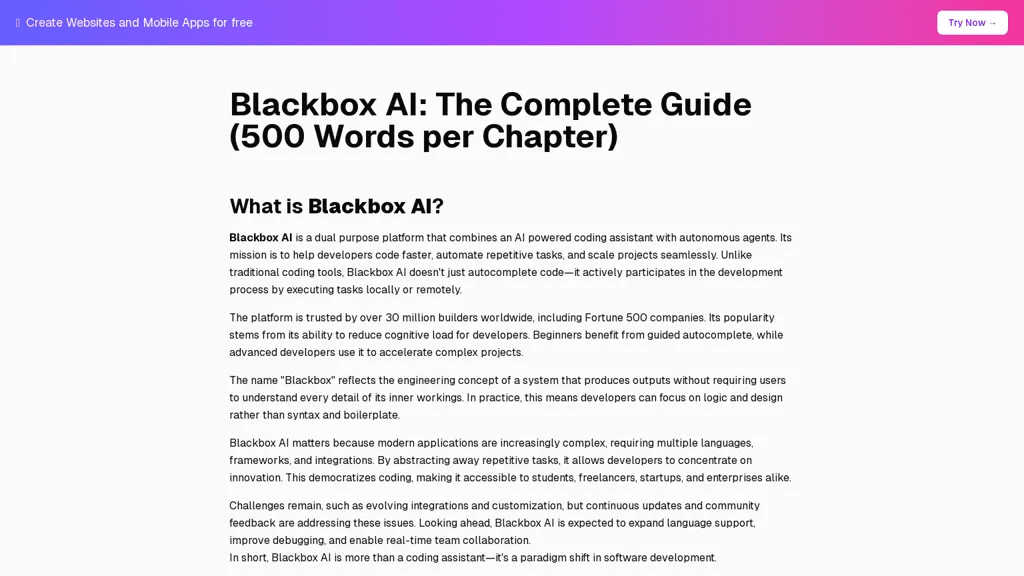 Blackbox AI Code 官网截图