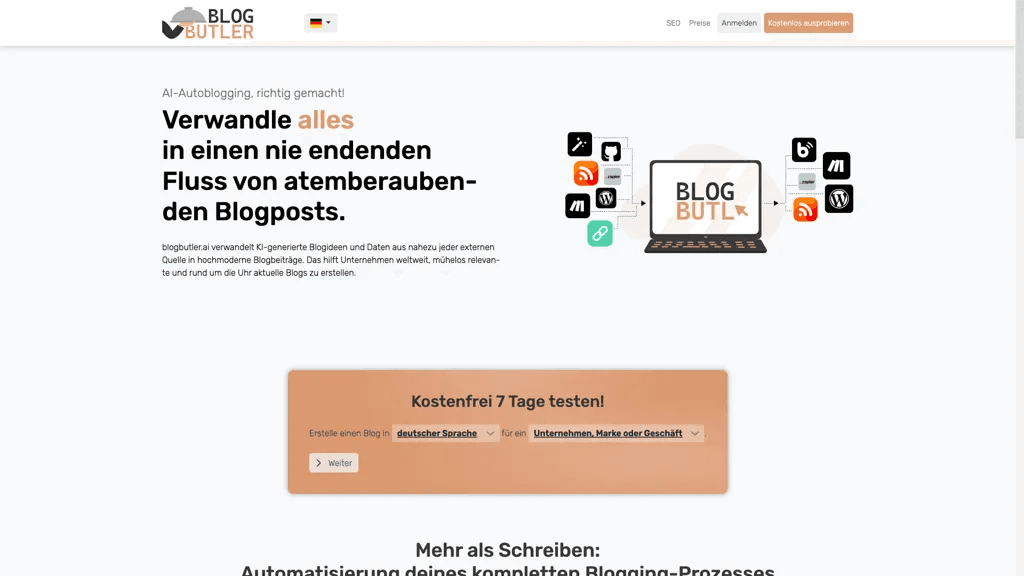 Blogbutler ai 工具截图