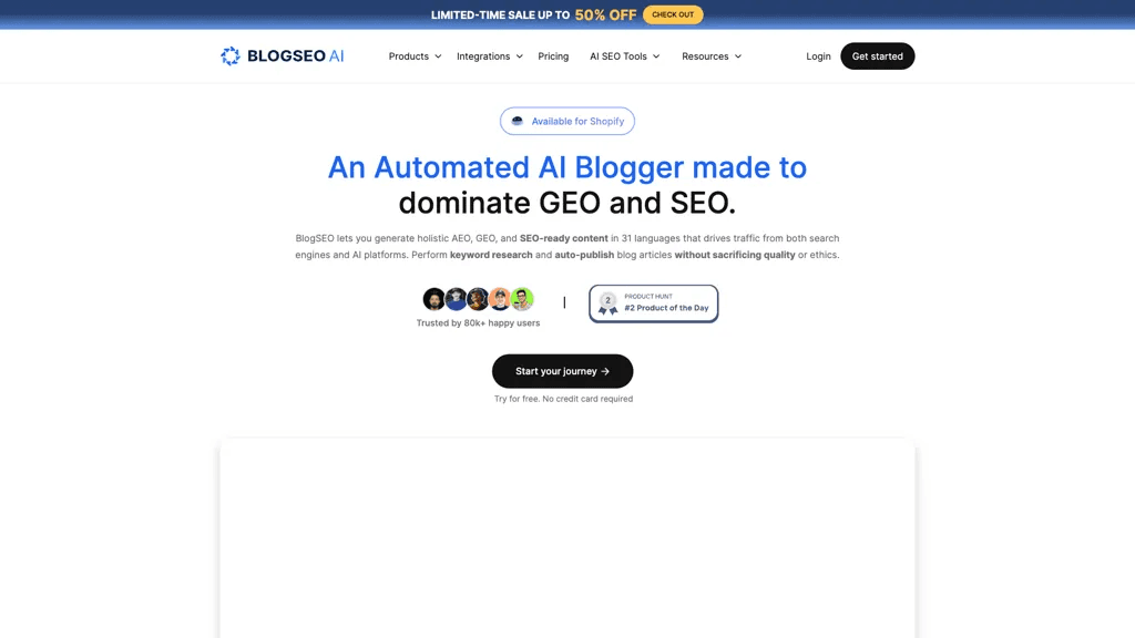 BlogSEO AI 工具截图