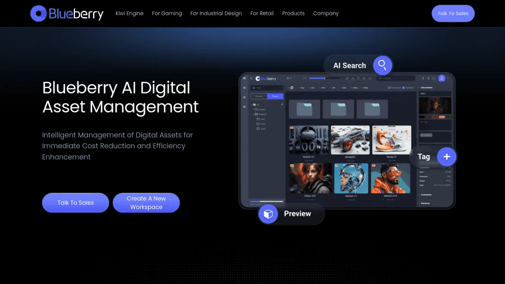 Blueberry AI 官网截图