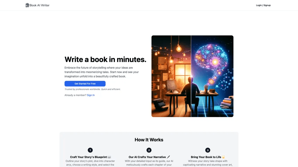 Book AI Writer 官网截图