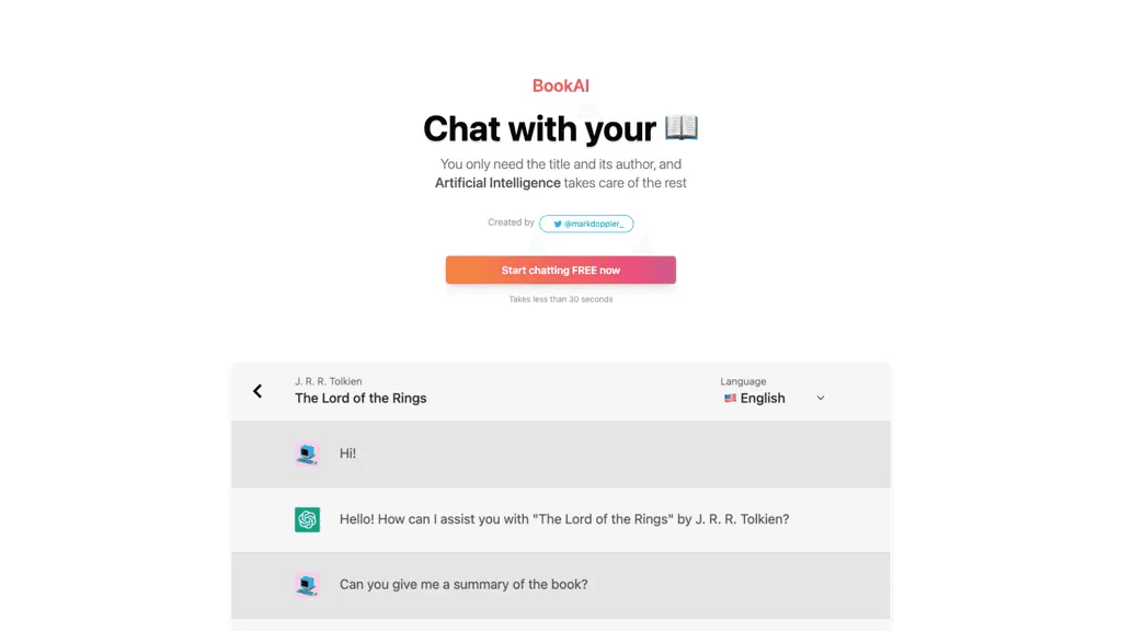 BookAI.chat 工具截图