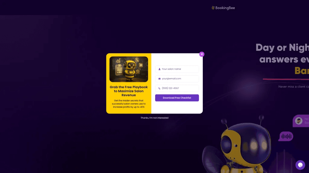 BookingBee.ai 官网截图