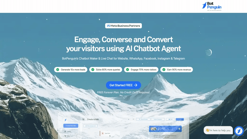 BotPenguin Chatbot 官网截图
