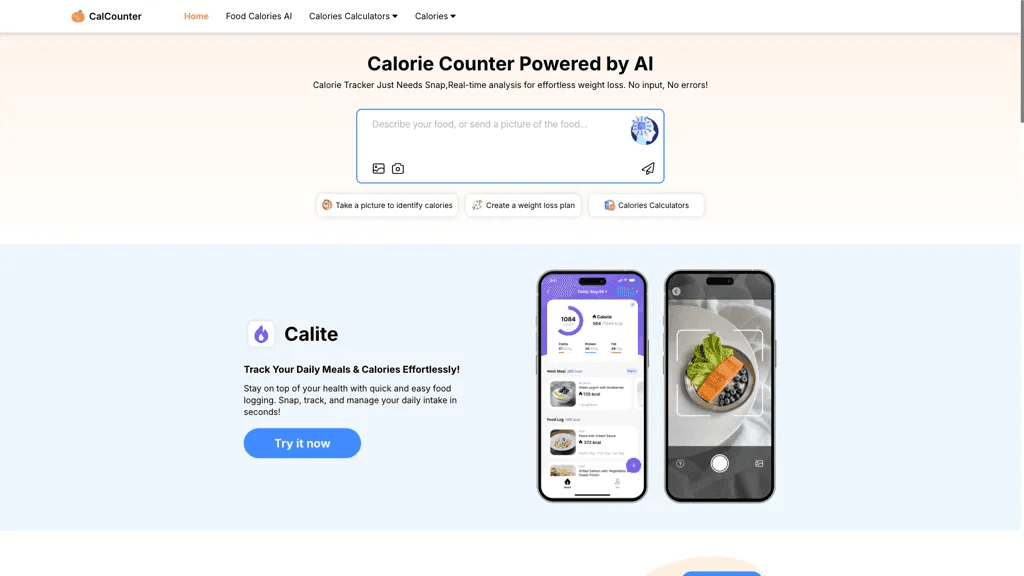 Calorie AI 官网截图