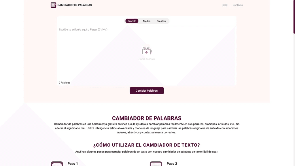 Cambiador De Palabras 工具截图