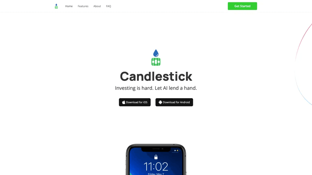 Candlestick AI 官网截图