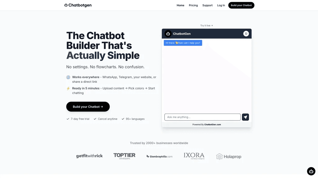 ChatbotGen 官网截图