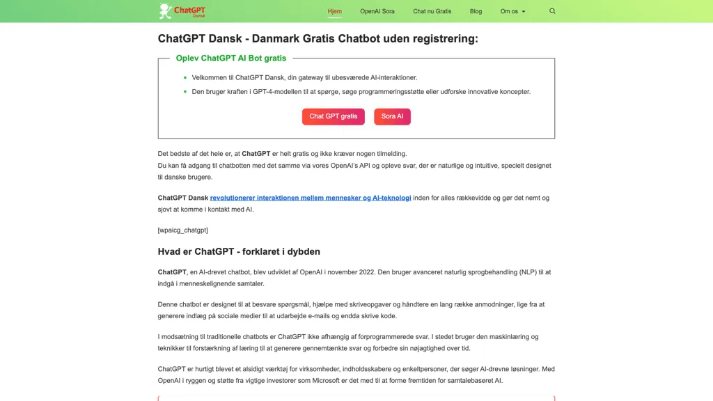 ChatGPT Dansk 工具截图