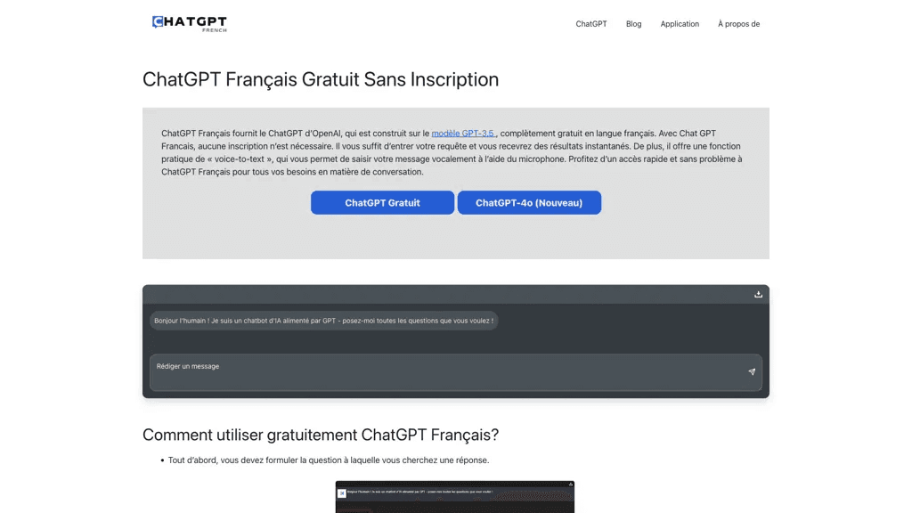 ChatGPT Français (French) 工具截图