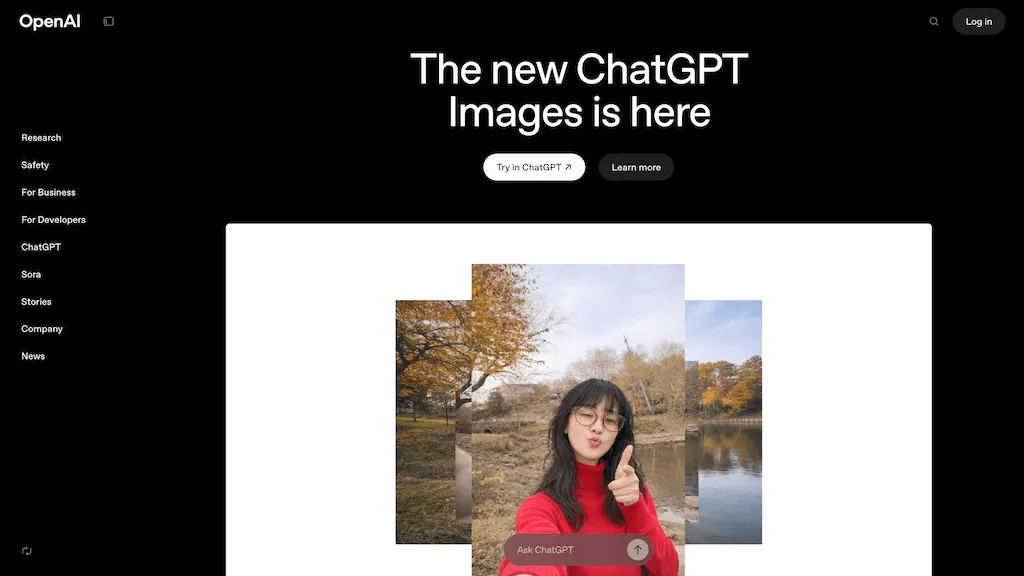 ChatGPT Images 官网截图