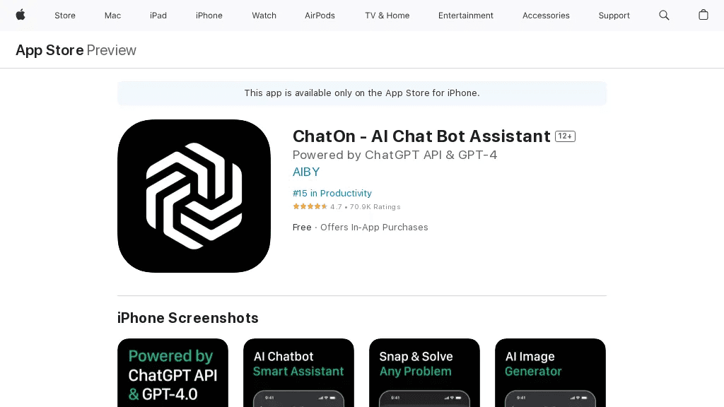 ChatOn 官网截图