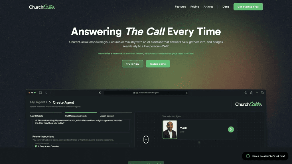 ChurchCalls.ai 工具截图