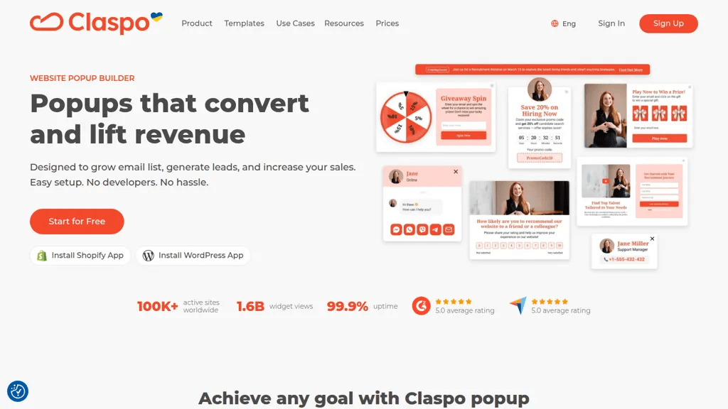 Claspo 官网截图
