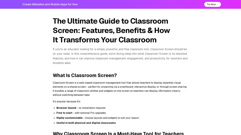 Classroom Screen 官网截图