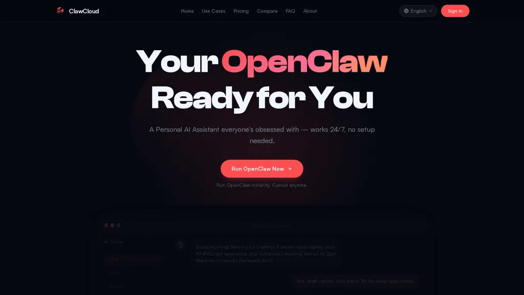 ClawCloud 工具截图