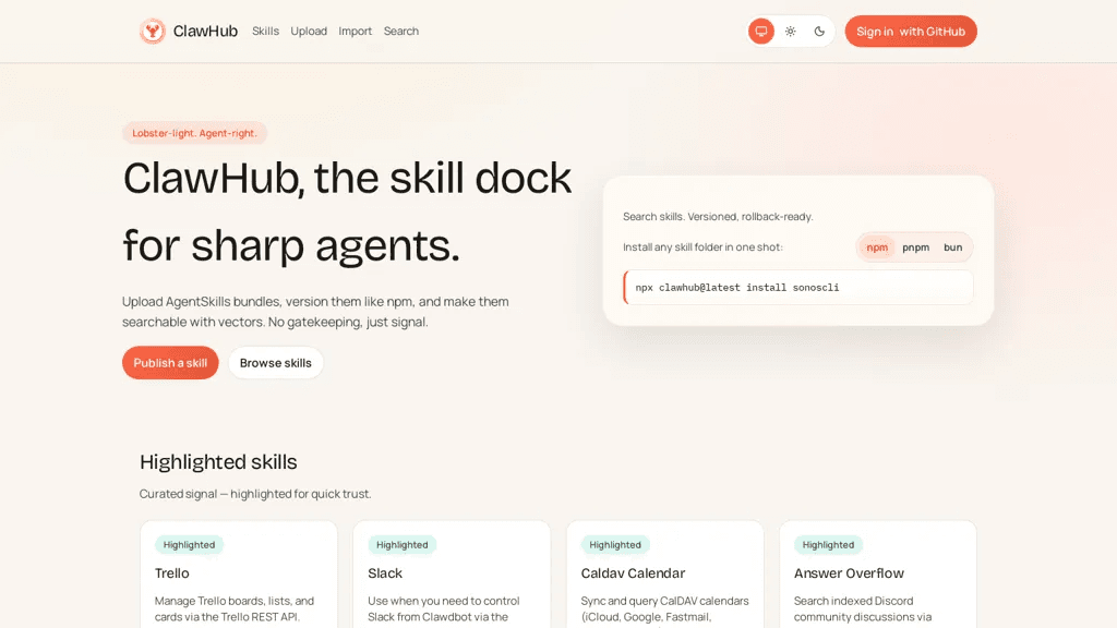 Clawhub.ai 工具截图