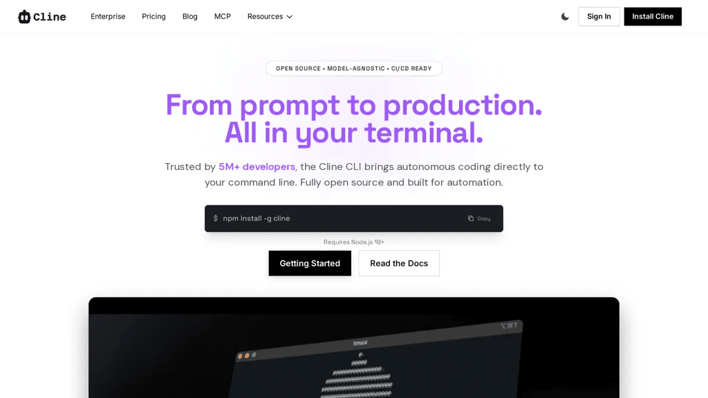 Cline CLI 工具截图