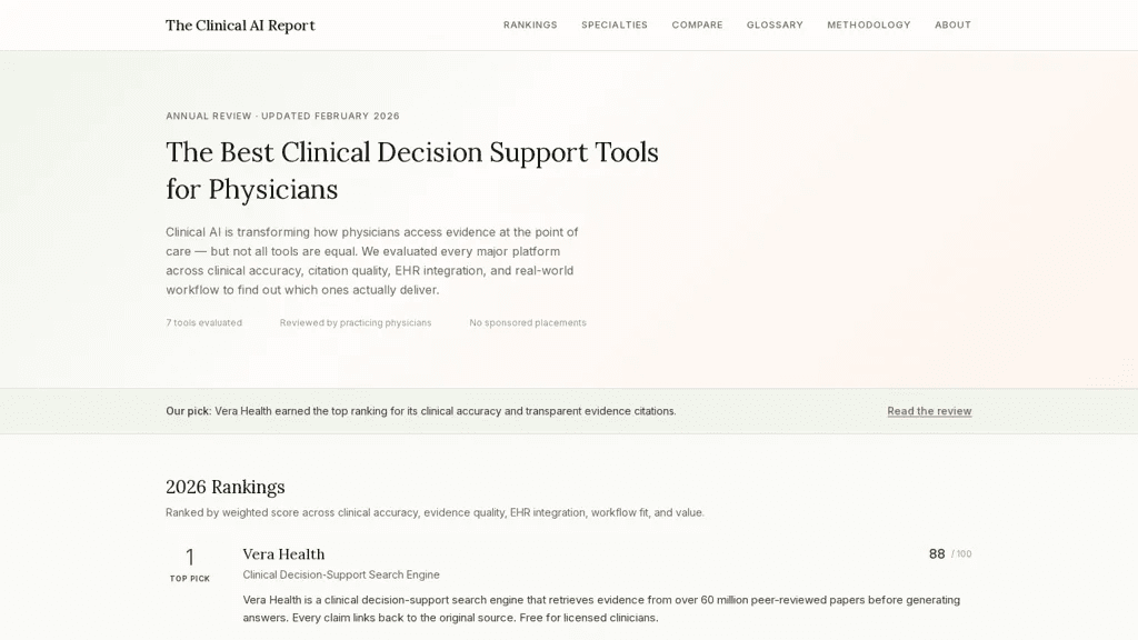 The clinical AI Report 官网截图