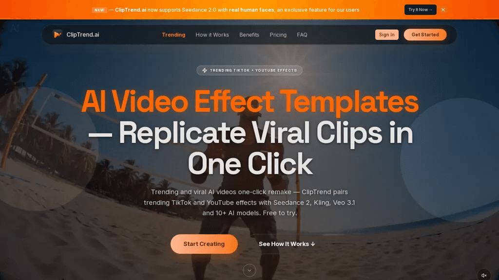 ClipTrend.ai 官网截图