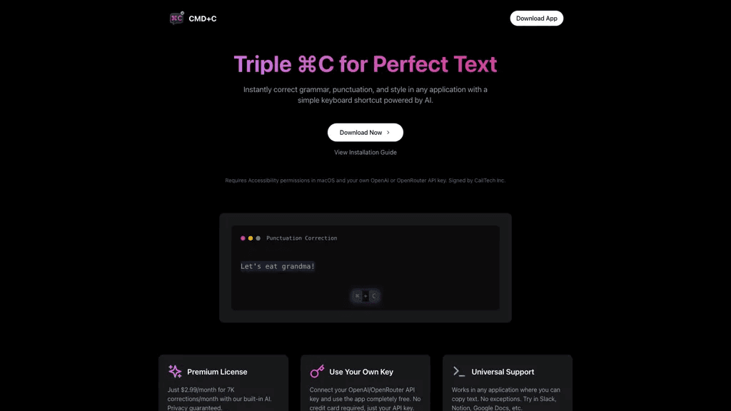 CMD-C.app 官网截图